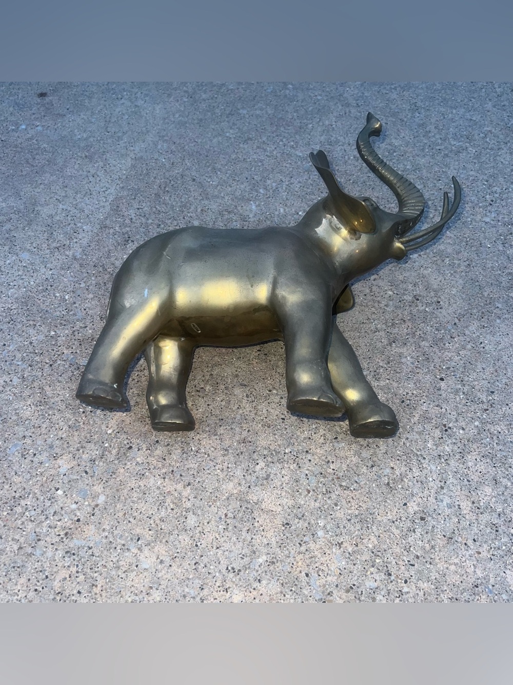 Brass Elephant Figurine with Trunk Up - Picture 4 of 5